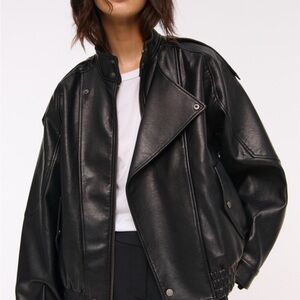 Classic Brown  Faux Leather Moto Jacket - Women